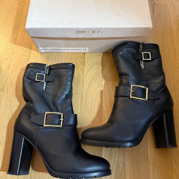 Jimmy Choo Shearling Lined Ankle Boots - Picture 1 of 6